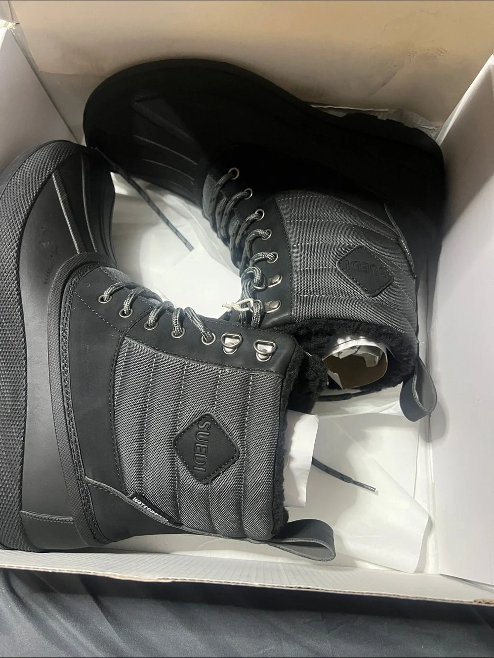 Suedi Black Waterproof Winter Boots - Insulated Snow Boots